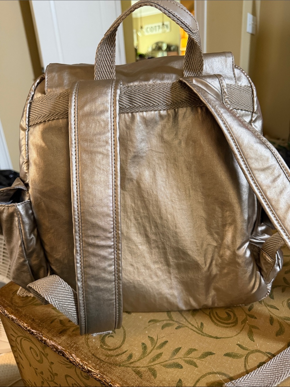 Kipling Metallic Gold Backpack - Picture 3 of 7